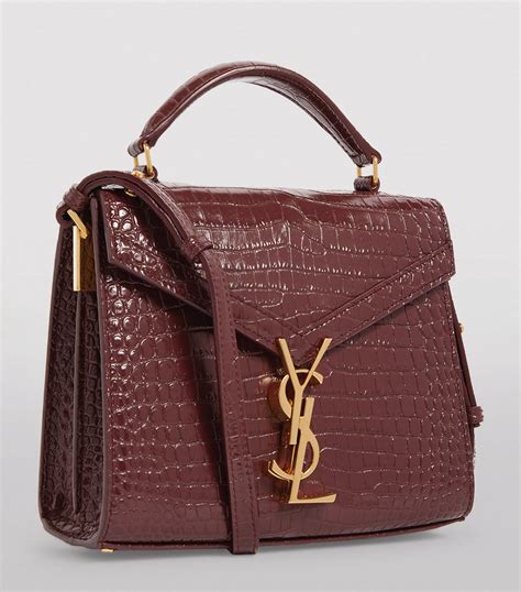 ysl small cassandra croc|CASSANDRA Mini top handle bag in grain de poudre embossed .